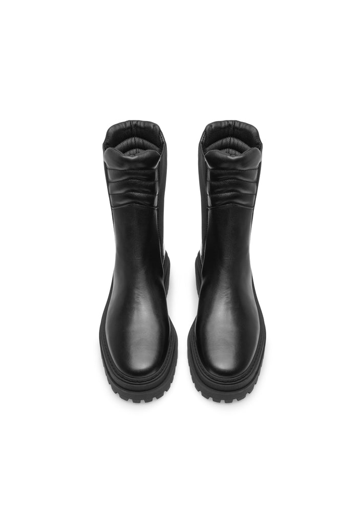 Last Studio Asia Black Leather Ankle Boots Black