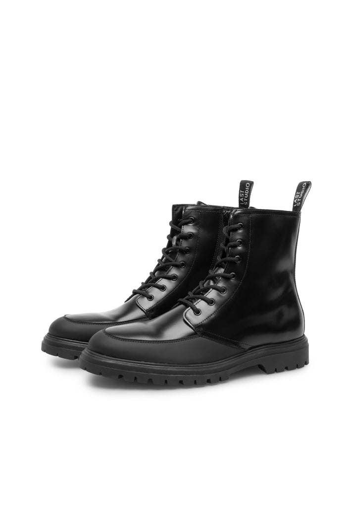 Last Studio Garfield Polido Leather - Black Ankle Boots Black