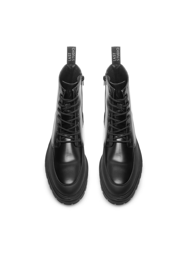 Last Studio Garfield Polido Leather - Black Ankle Boots Black