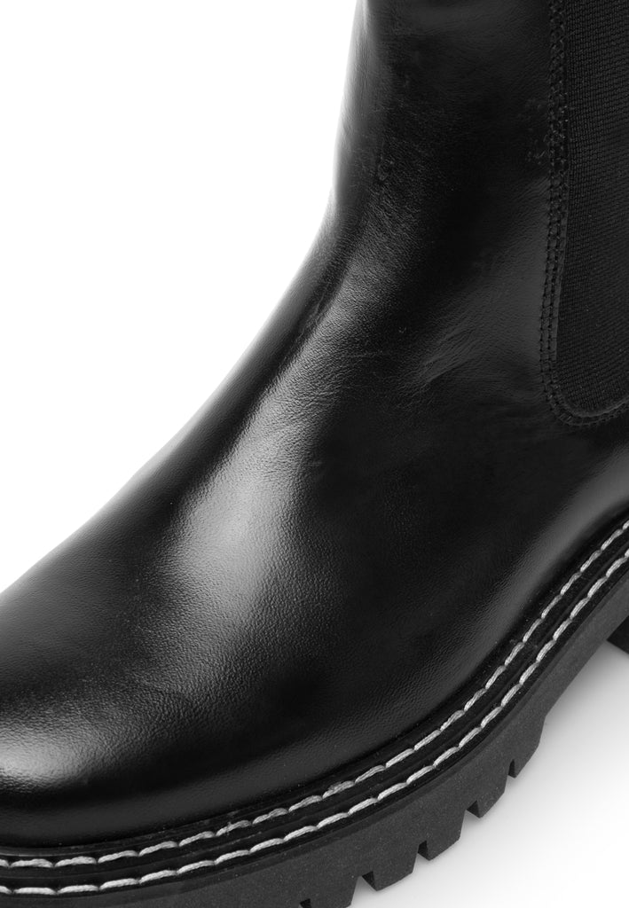 Last Studio Georgia Black Leather Ancle Boots Black