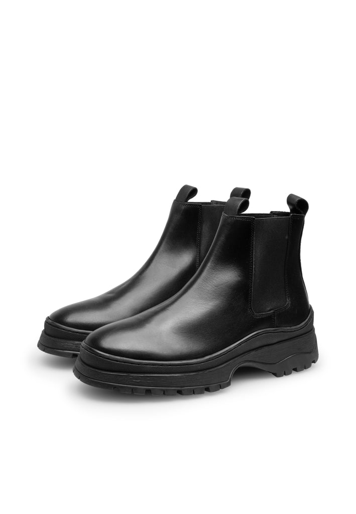 Last Studio Jerold/05 Leather - Black Ankle Boots Black