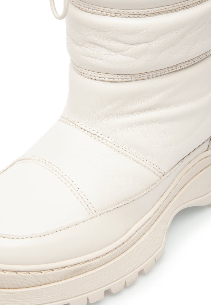 Last Studio Pandora/12 Leather - Off White - Warm Lining Ankle Boots Off White
