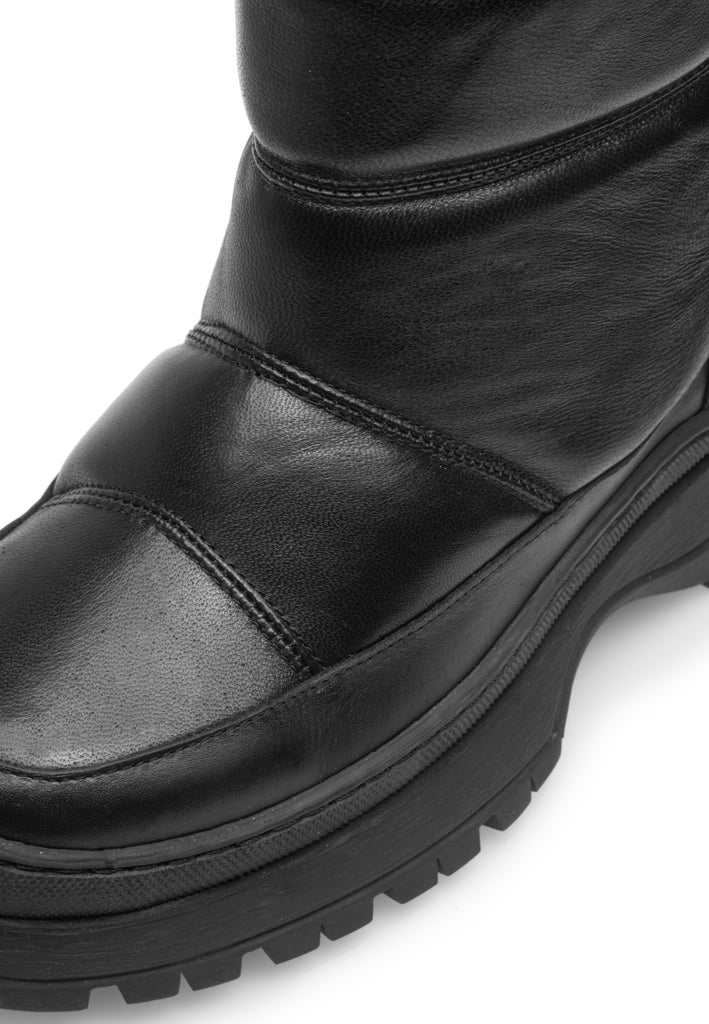 Last Studio Pandora Black Leather Ankle Boots Black
