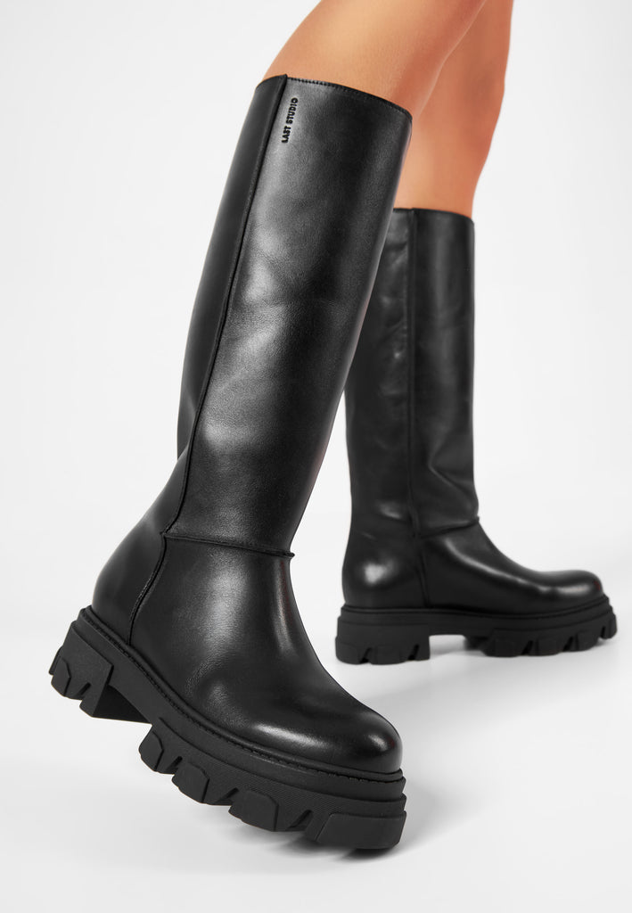 Last Studio Tiffany/01 Leather - Black High Boots Black
